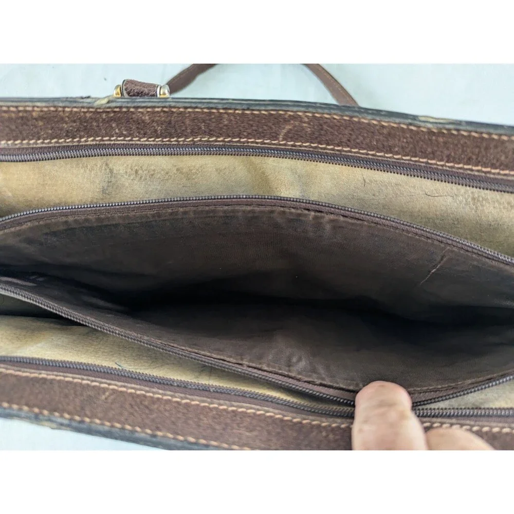 Vintage Mark Cross Men's Brown Leather Briefcase Made In Italy 80s Attache